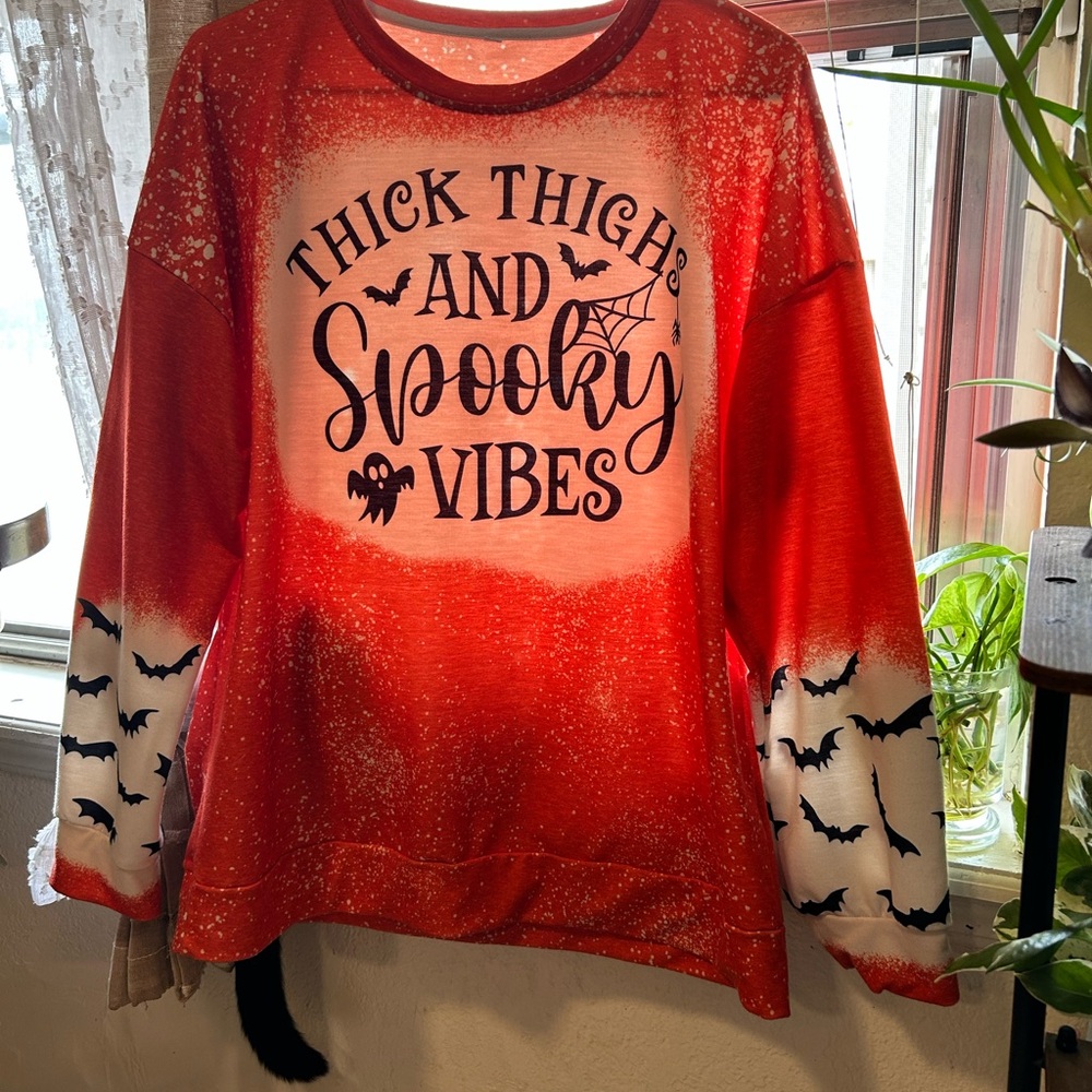 Orange Halloween Graphic Sweatshirt